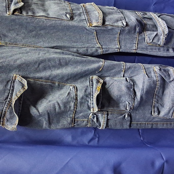 NWT Womens Loragal Denim Strapless Cargo Jumpsuit - Picture 6 of 10